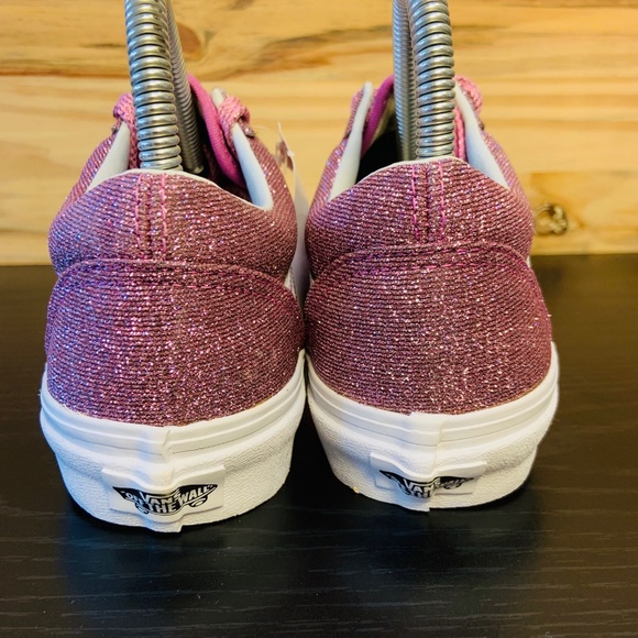New Vans Old Skool Women's Pink Glitter Sneakers - Picture 6 of 8